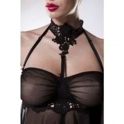 Grey Velvet Babydoll N° 20024 -Fetish bdsm boutique babydoll n20024 grey velvet 3