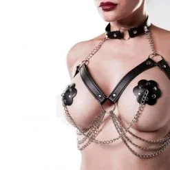 Grey Velvet Ensemble Érotique Chaines 3 Pièces -Fetish bdsm boutique bdt ensemble erotique chaines 3 pieces 3