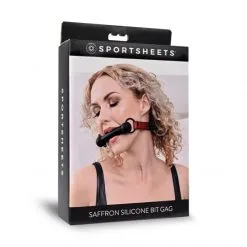 Sportsheets Bâillon Mors Silicone Bit Gag Saffron -Fetish bdsm boutique billon mors silicone bit gag saffron 04