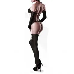 Grey Velvet Body Harnais 3 Pièces -Fetish bdsm boutique body harnais 3 pieces 5