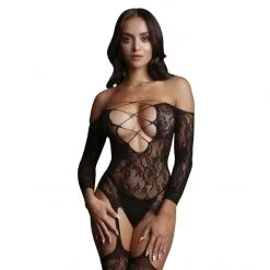 LE DÉSIR Bodystocking Criss Cross Neck