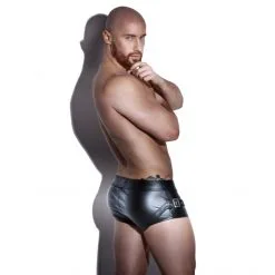 Noir Handmade Short H050 10 Noir Handmade Short H050 -Fetish bdsm boutique boxer homme h50 noir handmade 2