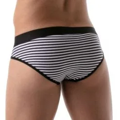 TOF Paris Brief Stripes Push-Up -Fetish bdsm boutique briefs stripes push up noir 03