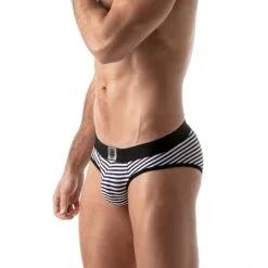 TOF Paris Brief Stripes Push-Up -Fetish bdsm boutique briefs stripes push up noir 05