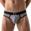 TOF Paris Brief Stripes Push-Up Bottomless -Fetish bdsm boutique briefs stripes pushup bottomless noir 01
