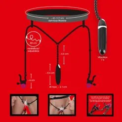 Bad Kitty Ceinture Avec Pinces Et Vibromasseur -Fetish bdsm boutique ceinture avec pinces et vibromasseur 4