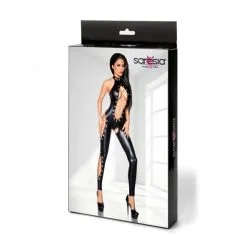Saresia Combinaison Wetlook Œillets Et Chaîne -Fetish bdsm boutique combinaison wetlook oeillets et chaine 4