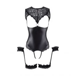 Cottelli Bondage Ensemble 2 Pièces Body Et Jarretières -Fetish bdsm boutique ensemble 2 pieces body et jarretieres 03