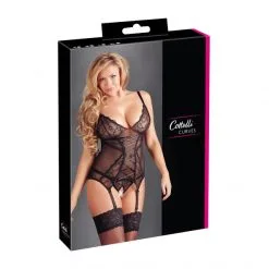 Cottelli Collection Ensemble 2 Pièces Grande Taille Guêpière Et String Ouvert -Fetish bdsm boutique ensemble lingerie grande taille guepiere et string ouvert cottelli collection 06