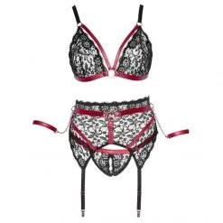 Cottelli Bondage Ensemble Lingerie Grande Taille En Rouge Et Noir -Fetish bdsm boutique ensemble lingerie grande taille rouge et noir cottelli bondage 03