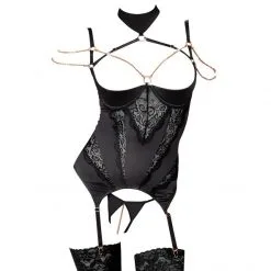 Abierta Fina Ensemble Ouvert Basque Et String -Fetish bdsm boutique ensemble lingerie ouvert basque et string abierta fina 04