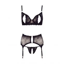 Abierta Fina Ensemble 3 Pièces Dentelles Ouvert -Fetish bdsm boutique ensemble 3 pieces dentelles ouvert 04