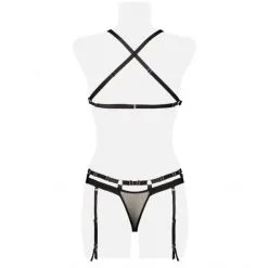 Grey Velvet Ensemble 3 Pièces -Fetish bdsm boutique ensemble 3 pieces grey velvet 15123 5