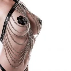 Grey Velvet Ensemble Chaînes 3 Pièces -Fetish bdsm boutique ensemble chaines 3 pieces 3