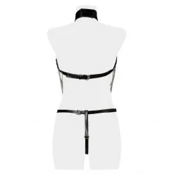 Grey Velvet Ensemble Chaînes 3 Pièces -Fetish bdsm boutique ensemble chaines 3 pieces 5