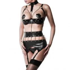 Grey Velvet Ensemble Chaines Et Rivet