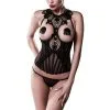 Grey Velvet Bustier Dentelle Crochet Et String -Fetish bdsm boutique ensemble corset 2 pieces 1