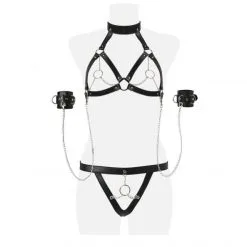 Grey Velvet Ensemble Cuir Et Chaines 5 Pièces 12 Grey Velvet Ensemble Cuir Et Chaines 5 Pièces -Fetish bdsm boutique ensemble cuir chaines grey velvet 5