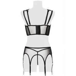 Grey Velvet Ensemble Dentelle Florale 3 Pièces -Fetish bdsm boutique ensemble dentelle florale grey velvet 15262 6