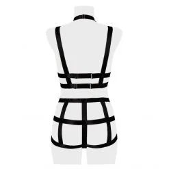 Grey Velvet Ensemble Harnais -Fetish bdsm boutique ensemble harnais 2 pieces 5