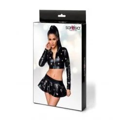 Saresia Ensemble Wetlook 2 Pièces Œillets -Fetish bdsm boutique ensemble wetlook 2 pieces oeillets 4