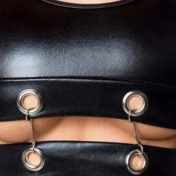 Saresia Ensemble Wetlook 3 Pièces Œillets Et Chaîne -Fetish bdsm boutique ensemble wetlook 3 pieces oeillets et chaine 3