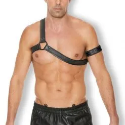 Ouch! Harnais D'Epaule Cuir Gladiator -Fetish bdsm boutique harnais d epaule cuir gladiator noir 02