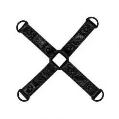 Ouch! Menottes En Croix Chevilles Et Poignets Luxury -Fetish bdsm boutique hogtie ouch luxury noir 03