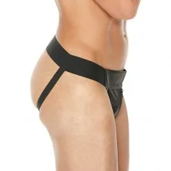 UOMO Jock En Cuir Zipper -Fetish bdsm boutique jock cuir zipper uomo noir 03