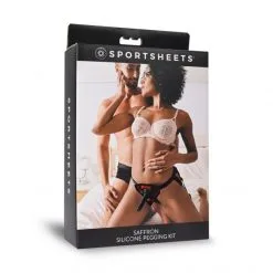 Sportsheets Hanais Et Dong Silicone Saffron Pegging Kit -Fetish bdsm boutique kit hanais et dong silicone saffron 05