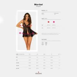 Obsessive Babydoll Marrbel -Fetish bdsm boutique marrbel babydoll et string noir 7