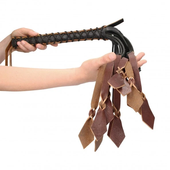 PAIN MEDIEVAL Martinet Médiéval 12 Brins Cuir Tricolore 4 PAIN MEDIEVAL Martinet Médiéval 12 Brins Cuir Tricolore – Image 2
