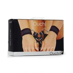 Ouch! Kit Bondage Velcro Poignets Et Chevilles -Fetish bdsm boutique menottes velcro bondage poignets chevilles velcro noires ouch 2