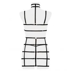 Grey Velvet Nuisette Harnais & String -Fetish bdsm boutique nuisette harnais string 6