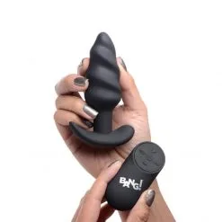 Bang! Plug Anal Vibrant 21X Swirl Télécommandé -Fetish bdsm boutique plug anal vibrant 21x swirl telecommande 03
