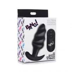 Bang! Plug Anal Vibrant 21X Swirl Télécommandé -Fetish bdsm boutique plug anal vibrant 21x swirl telecommande 07