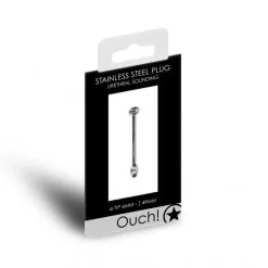 Ouch! Plug Urétral 1 Perle Métallique 50 Mm -Fetish bdsm boutique plug uretral 1 perle 50 mm 6 mm 03