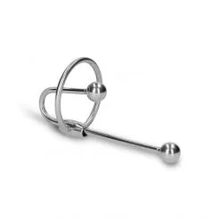 Ouch! Plug Urétral Avec Anneau De Gland Métallique 90 Mm -Fetish bdsm boutique plug uretral avec anneau de gland metallique 90 mm 02