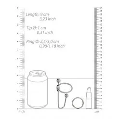 Ouch! Plug Urétral Avec Anneau De Gland Métallique 90 Mm -Fetish bdsm boutique plug uretral avec anneau de gland metallique 90 mm 03