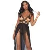 LEG AVENUE Robe Longue à Lanière -Fetish bdsm boutique robe longue laniere leg avenue noir 01