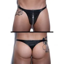 Noir Handmade String H048 - 3XL -Fetish bdsm boutique string homme h048 noir handmade 2