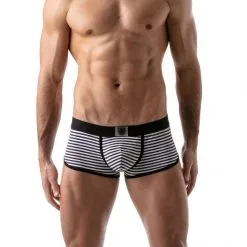 TOF Paris Boxer Stripes Push-Up Bottomless -Fetish bdsm boutique trunks stripes pushup bottomless noir 04